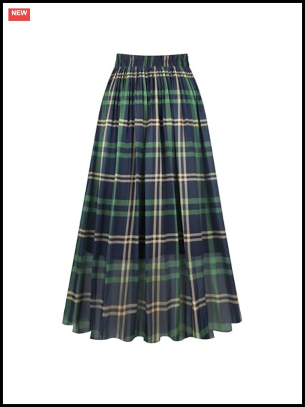 Pleated Chiffon A-Line Midi Skirt High Waist Lined